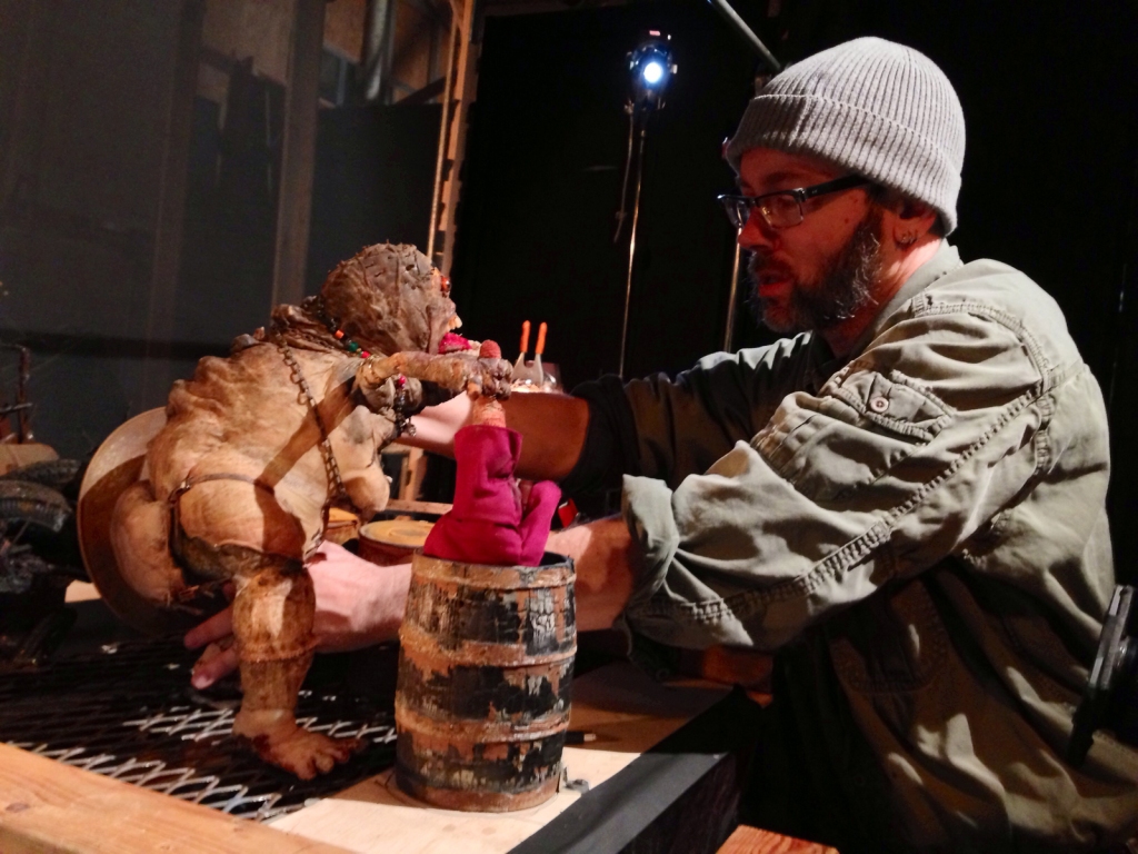 Tom Gibbons animates a stop motion shot for “Mad God.”