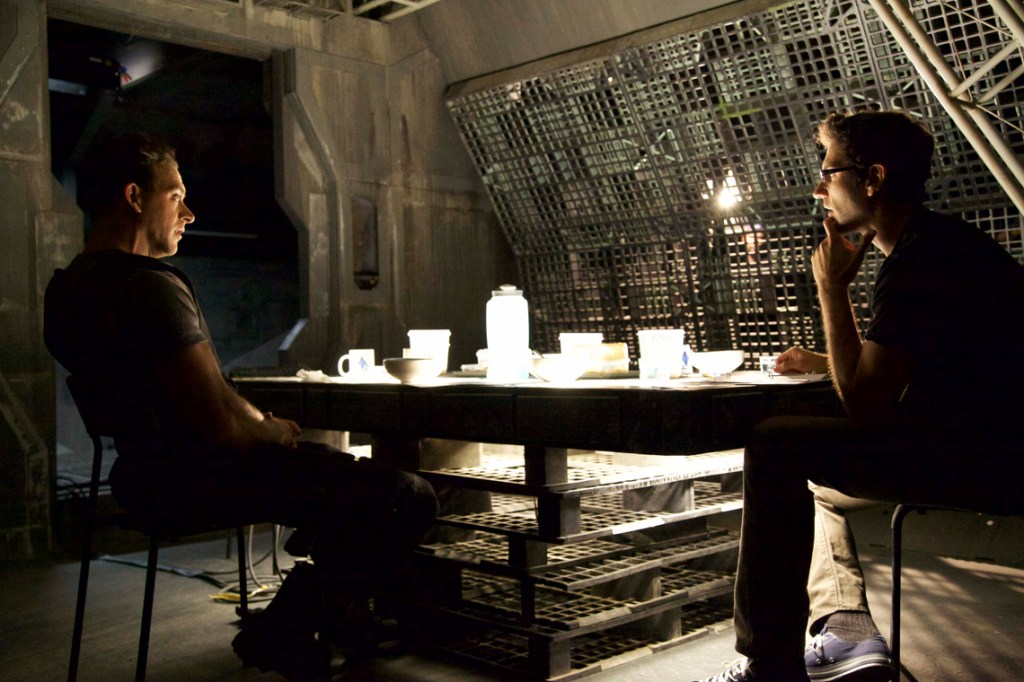 Eli Sasich and Anthony Bonaventura on the set of ATROPA.