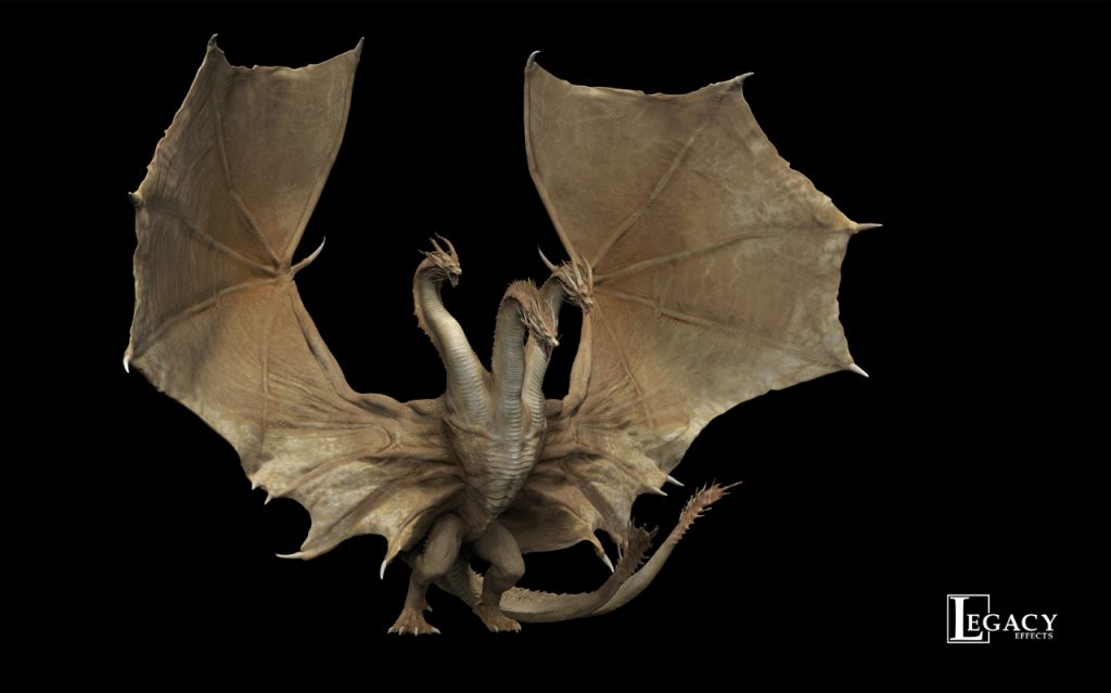 Concept design for Ghidorah, created by artists at Legacy Effects, developed from an original design by concept artist Simon Lee.