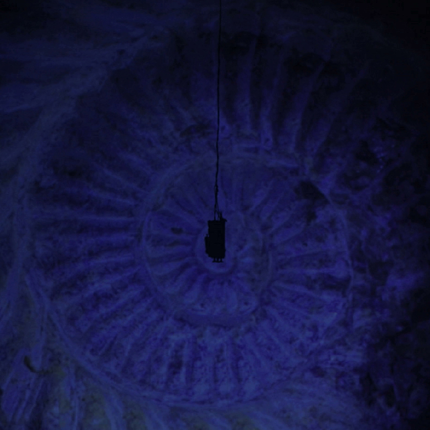 The Assassin's diving bell encounters a giant ammonite.