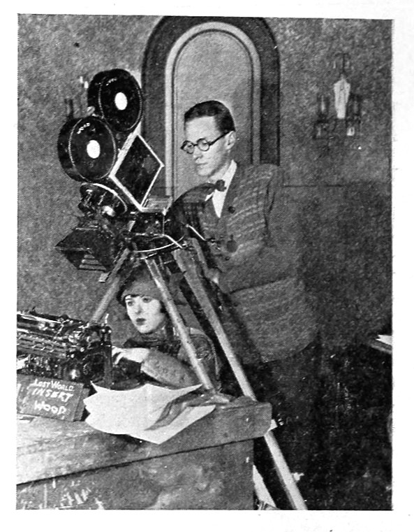 Photographing typewriter inserts for "The Lost World" - Exhibitors Trade Review, 28 February, 1925